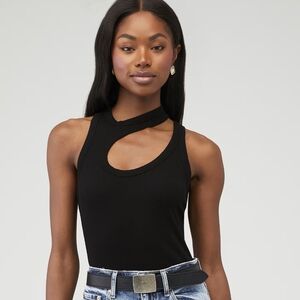 $125 COTTON CITIZEN Verona Cut Out Tank Jet Black Small